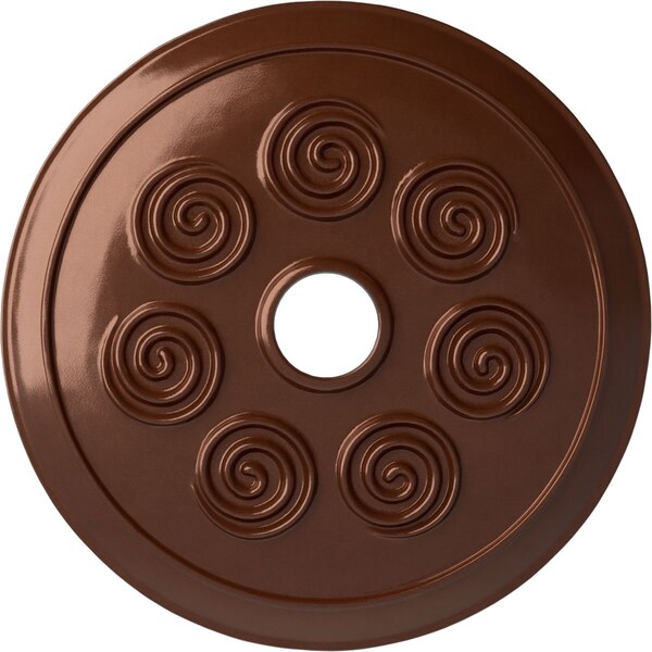 Ekena Millwork Spiral Ceiling Medallion (Fits Canopies up to 4"), Hand-Painted Copper Penny, 25 1/4"OD x 4"ID x 2"P CM25SPCPS - main